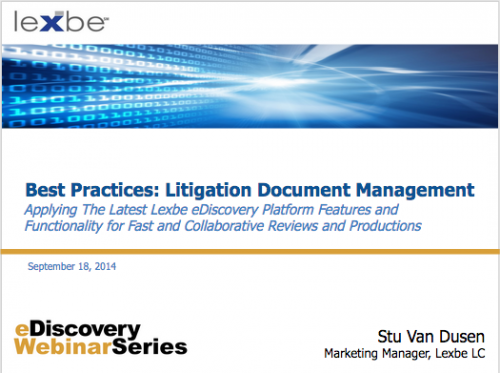 Best Practices: Litigation Document Management