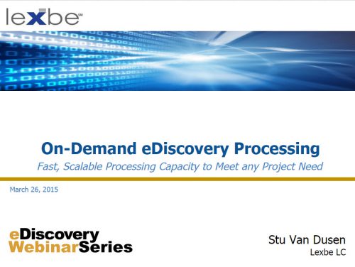 OnDemand eDiscovery Processing